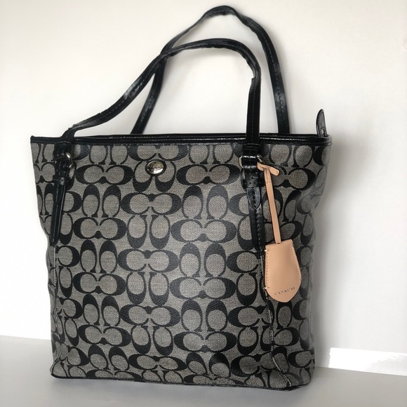 Coach Handbags - Coach Black Peyton Signature Tote